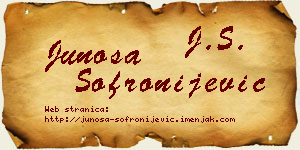 Junoša Sofronijević vizit kartica